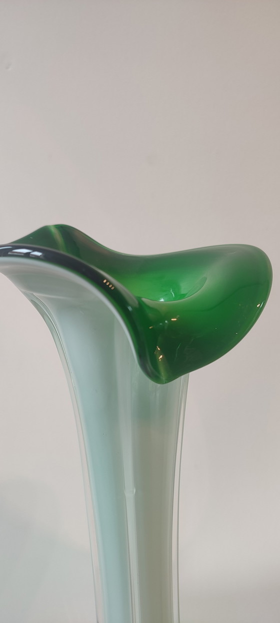 Image 1 of Soliflore vase "Incamiciato" Italian blown glass.