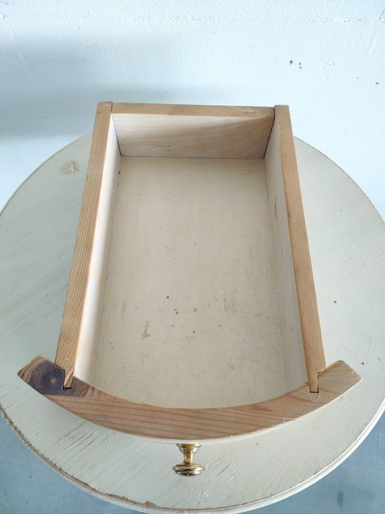 Vintage Brocant 'Farmhouse' Ronde Bijzettafel Plantentafel Haltafel (Créme/Wit) – Wood (photo 4 of 12)
