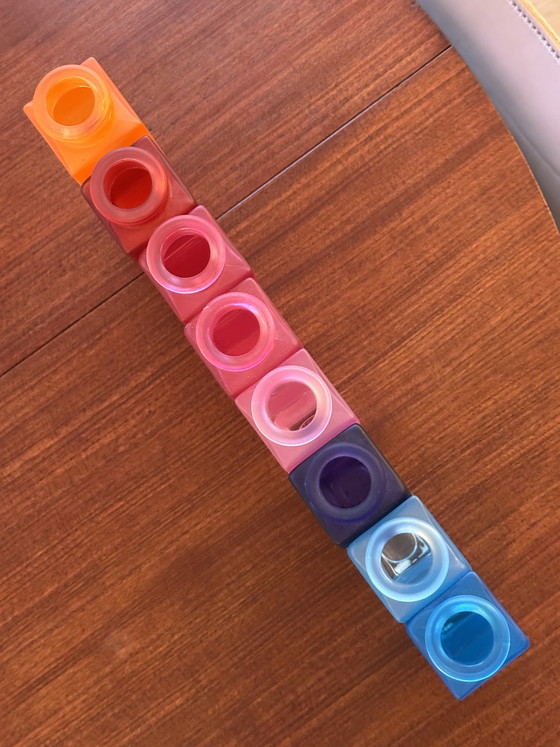 Image 1 of Set di 7 vasi vintage IKEA Skamt Squiggle Zigzag, design anni '90