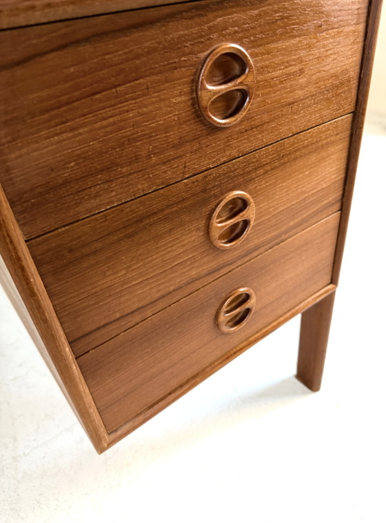 Image 1 of Vintage teakhouten vrijstaand bureau, Arne Vodder ‘60