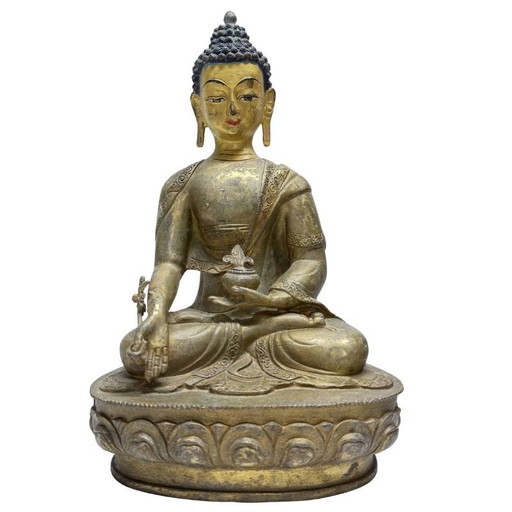 Antiker Buddha mit Originalbemalung – Los 459