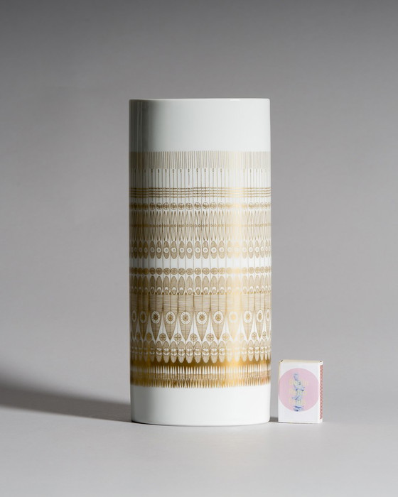 Image 1 of Geometria dorata: trio di vasi in porcellana Rosenthal Studio-Line di Theo Baumann e Tapio Wirkkala, Germania, fine anni '60