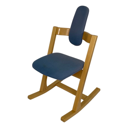 Peter Opsvik - Varier - Pendulum - Sedia a dondolo ergonomica - Rivestimento in rovere chiaro e blu