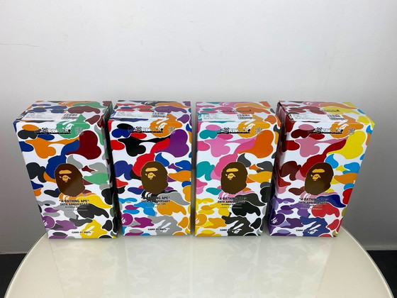 Image 1 of Bearbrick BAPE A BATHING APE 28. Jubiläum 03 CAMO #3 400% MEDICOM Toys