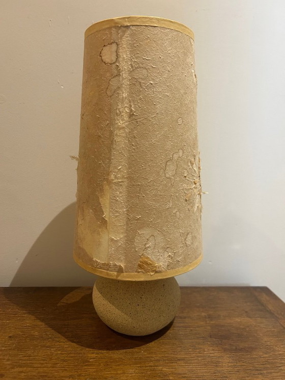 Image 1 of Stone lamp with a dried flower lampshade, 1970