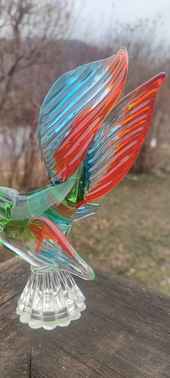 Image 1 of Hahn aus mundgeblasenem Glas im Murano-Stil