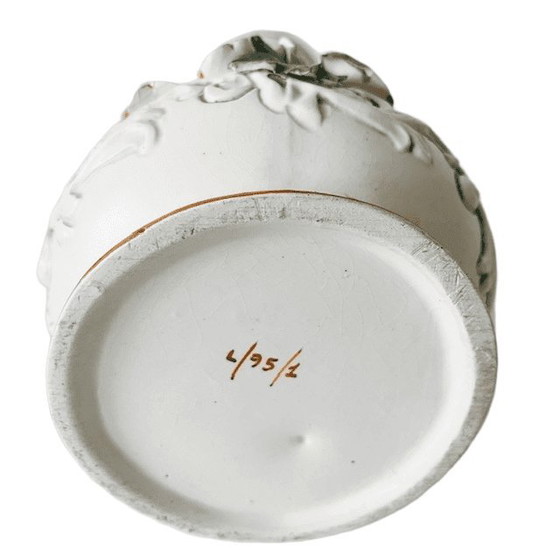 Image 1 of Vase baroque italien vintage de Capodimonte en porcelaine, style rococo, fleurs, années 1960