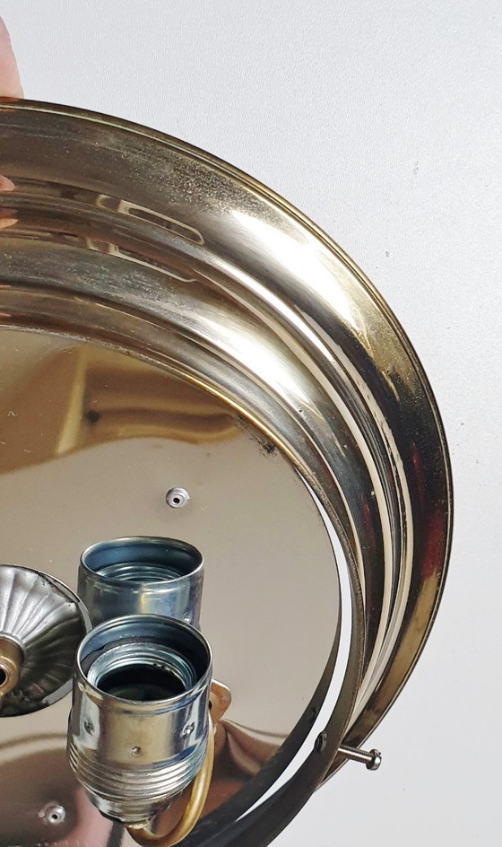 Image 1 of Lampada da soffitto Art Déco in vetro tagliato e cromato