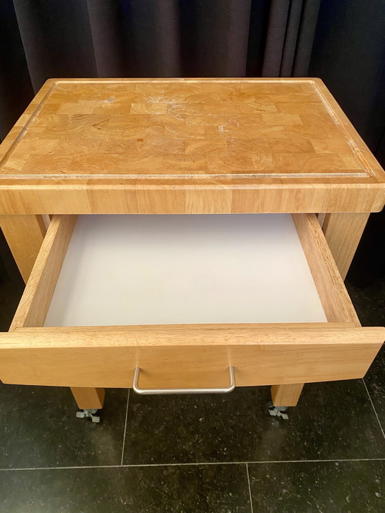 Image 1 of Carrello da cucina in legno massello di faggio di Het Kookpunt