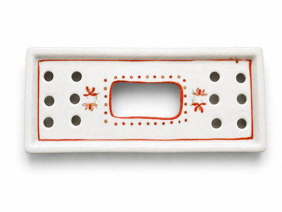 Image 1 of Rectangular decorated porcelain flowerpot / tulip vase