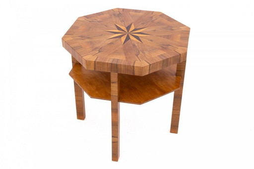Table ronde Art déco, Pologne, années 1950.