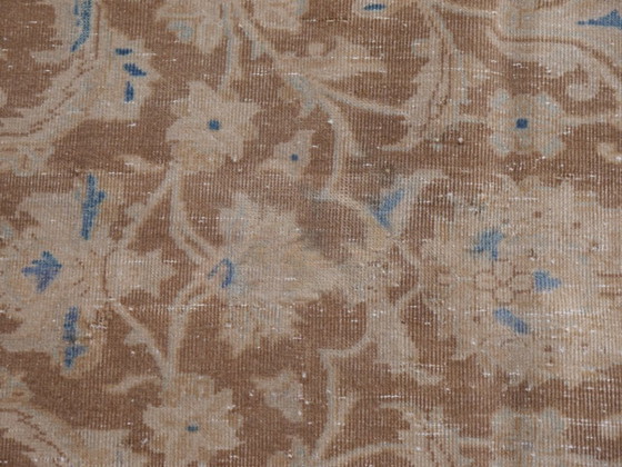 Image 1 of Vintage Ziegler Tabriz rug, brown and blue, 400 x 276 cm, for living room and dining room.