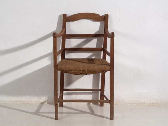 Antique oak armchairs (c.1900). Set of 2 pieces – Rustic (photo 31 of 40)