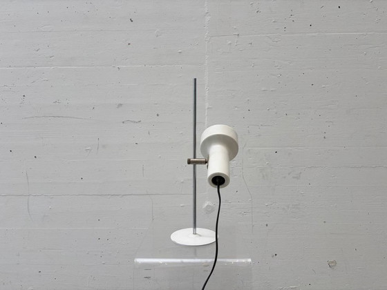 Image 1 of Designer table lamp made of metal in white, 1970s
