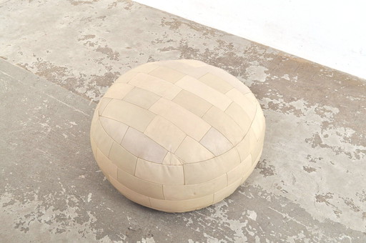 Pouf vintage en cuir patchwork XL 1960s/70s