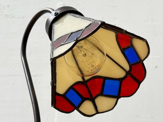 Image 1 of Vintage tafellamp in Tiffany-stijl, veelkleurig, jaren 70