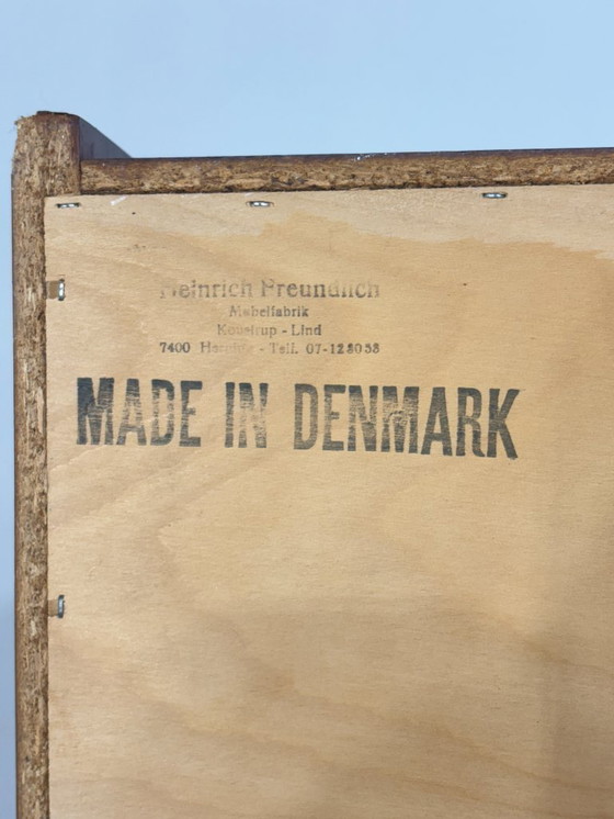 Image 1 of Secrétaire en teck style années 50 / Buffet haut danois / Meuble vintage / Étagère