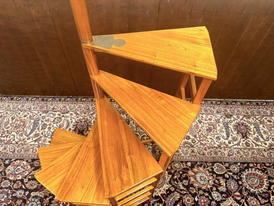 Original Globe Wernicke Englische Bibliotheksleiter Groß – Möbel, Holz, Messing (photo 6 of 9)