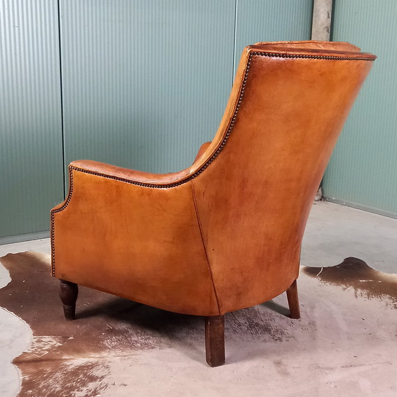 Image 1 of Fauteuil lounge vintage en peau de mouton