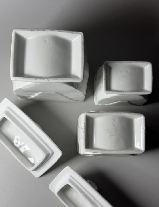 Image 1 of Set of Three Art Deco Porcelain Storage Jars