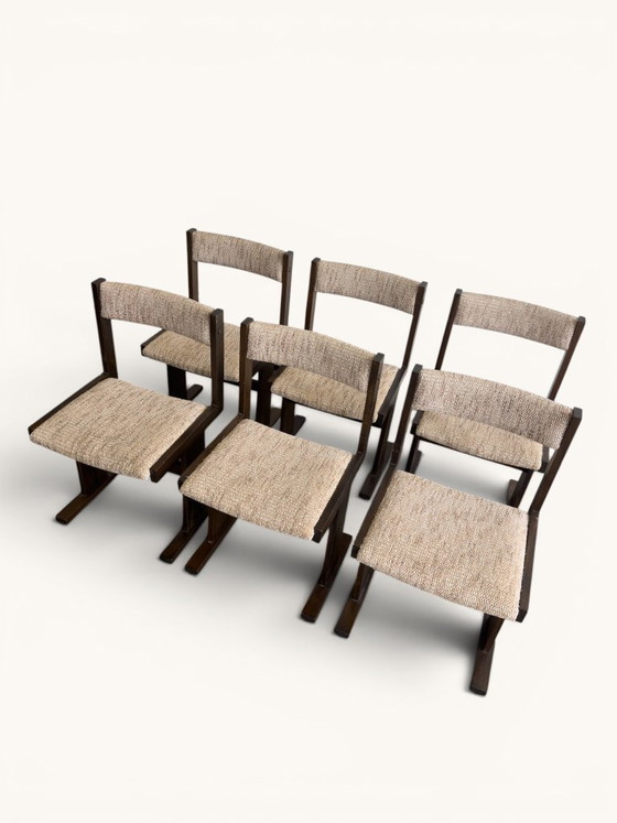 Set mit 6 Esszimmerstühlen von Poul H. Poulsen für Gangsø Møbler – Textile, Wood (photo 4 of 9)