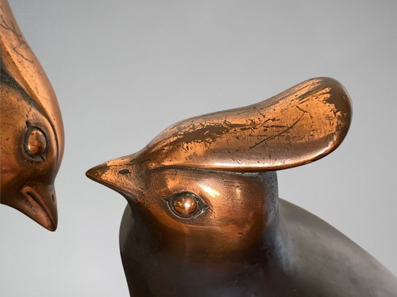 Marcel GUILLEMARD (1886–1932) / Atelier Primavera — Coppia di Cince dal Ciuffo, Importante Scultura Art Déco (photo 6 of 20)