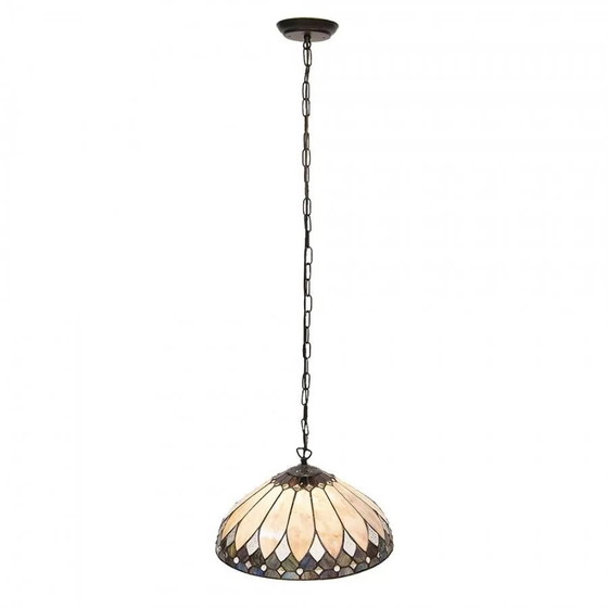 Suspension Tiffany beige lampe à suspendre, Cristal, Verre (photo 2 sur 4)