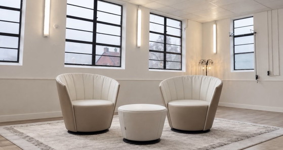 Jori Pegasus draaifauteuils met poef – Draaistoelen, Leer, Roestvrij staal (photo 3 of 11)
