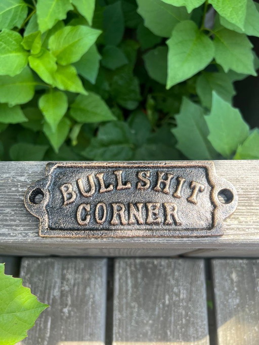 Cast Iron Wall Sign – “Bullshit Corner” - Free Shipping