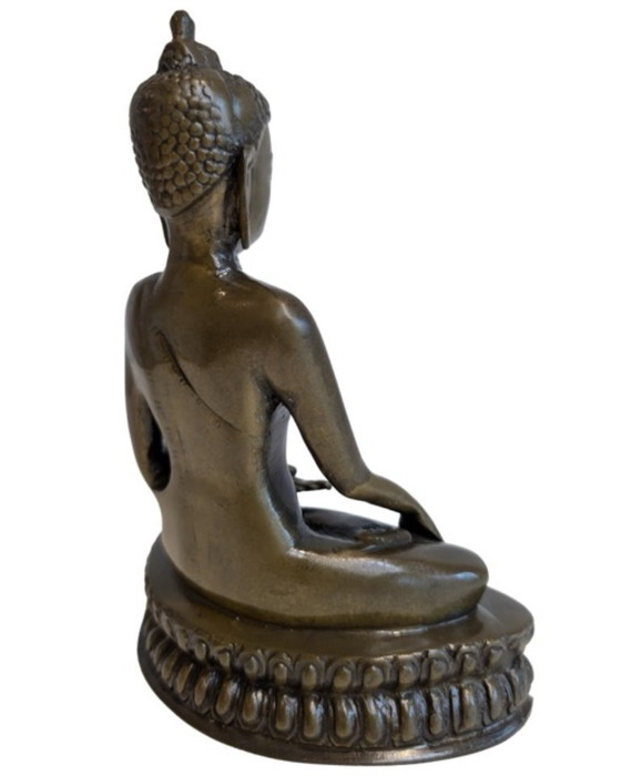 Ancien Bouddha népalais en bronze en Dhyana Mudra - 092 – Sculptures (photo 5 of 10)