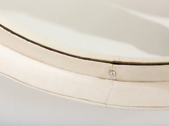 Image 1 of Jacques Adnet Original Cream Leather Mirror 1940