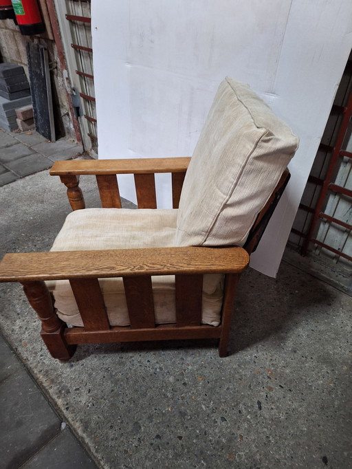 Sedia da fumo vintage in rovere