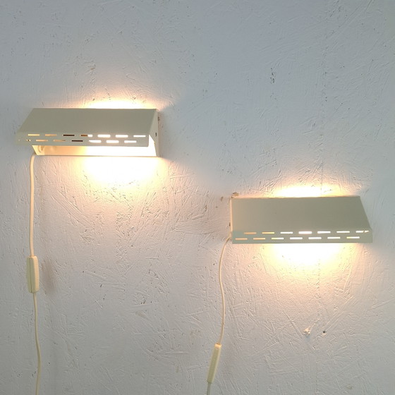 Image 1 of 2x vintage wandlamp Massive creme wit jaren 80