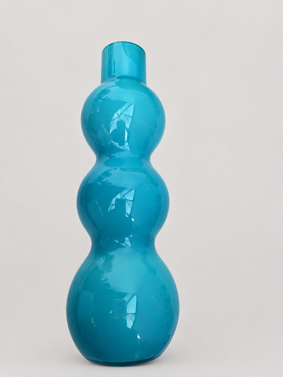 Vintage Empoli Italy Opaline Vases Set 60s/70s – Turquoise & Lime – emporio italy, Glass (photo 3 of 9)