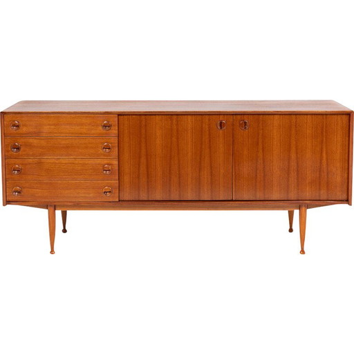Rechteckige Anrichte aus Teakholz, 1960