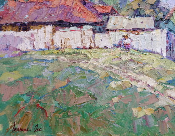 Pintura al Óleo Original Paisaje Rural Vida de Pueblo Verano Campo Día Soleado – Pinturas y dibujos, Canvas (photo 7 of 11)