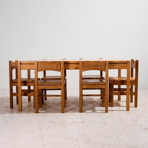 MK10905 Hongisto dining set by Ilmari Tapiovaara for Laukaan Puu, Set of 7