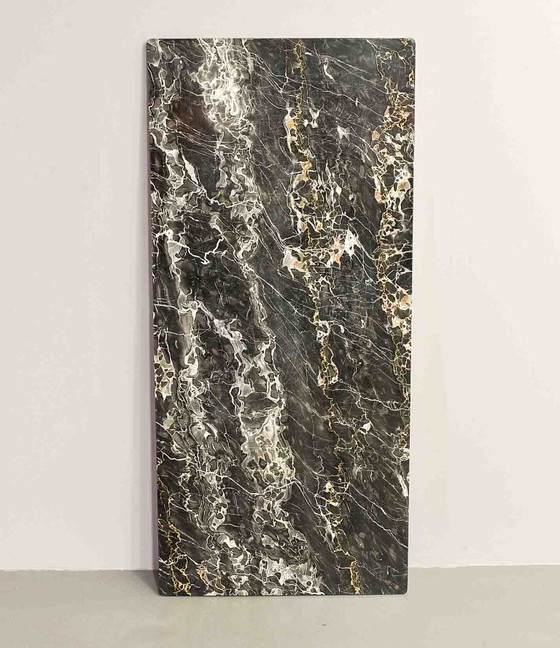 Image 1 of Minimalistic and Exclusive Mid-Century Kho Liangh Black Italian Marble and Brushed Steel Coffee Table by Artifort