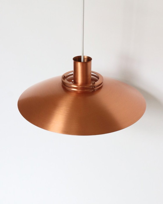 Vintage Danish Copper Pendant Lamp Formlight – Fog & Mørup, Metal (photo 8 of 14)