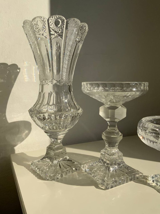 Image 1 of Raro set di 3 oggetti in cristallo di Boemia – Periodo storicista (circa 1880-1890)
