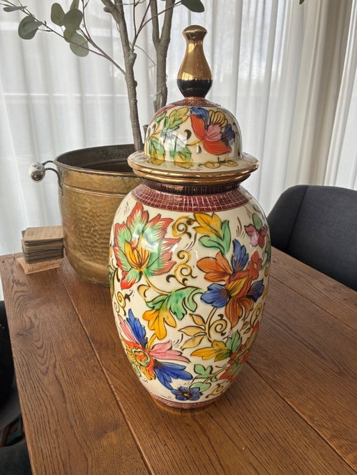 Large (55cm) lidded vase H. Bequet 1950s