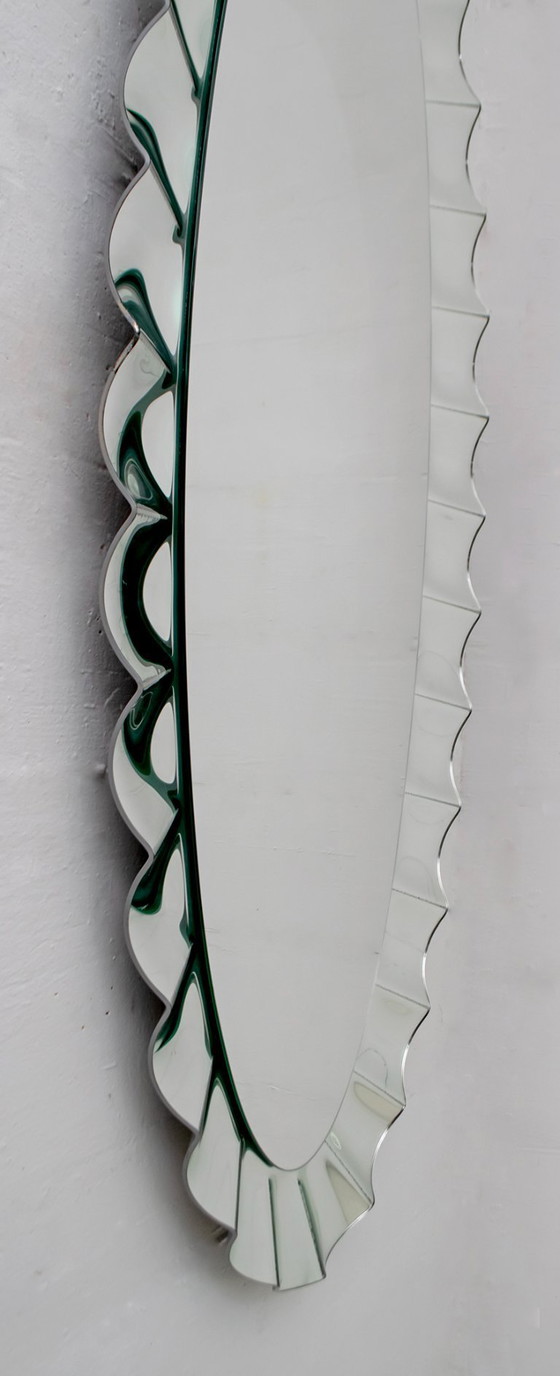 Image 1 of Grootschalige wandspiegel op spiegel in de stijl van Fontana Arte