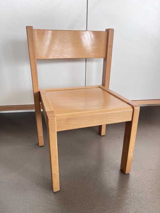 Trona de diseño escandinavo vintage - Madera maciza de haya
