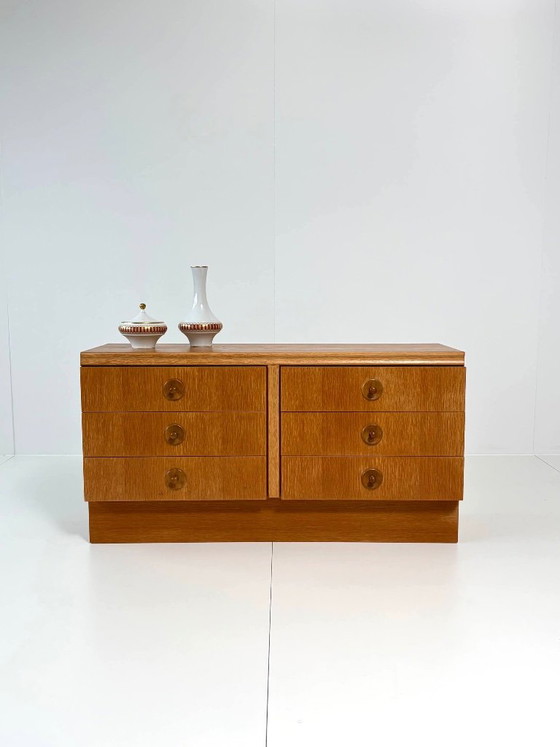 Vintage Retro Chest of drawers with 6 Drawers – Oak Look – Mid-Century Style – Wood (photo 2 of 14)