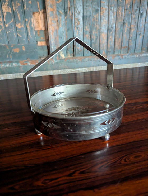 Image 1 of Bombonera de cristal Art Déco, Dinamarca, década de 1920