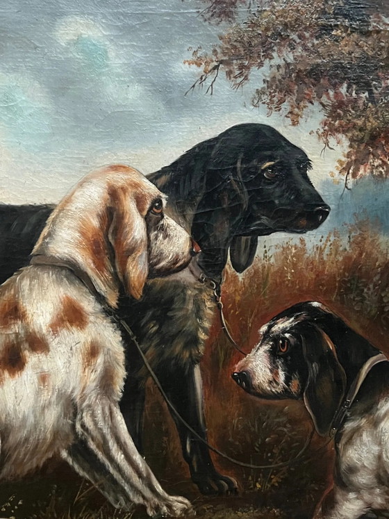 Tableau "Dogs in the Hunt" Henri Schouten ( ) – Paintings & Drawings, Wood, Canvas (photo 3 of 8)