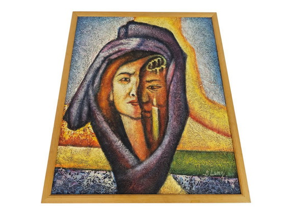 Image 1 of B. (Benjamin) Lang - Senza titolo - Astratto - Acrilico - fibra di cocco - anni '70