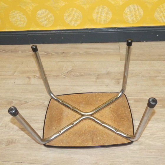 Image 1 of Chaise de cuisine des années 1960 + tabouret Métal style industriel
