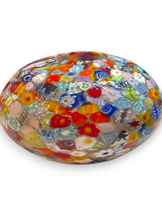 Image 1 of Murano DOGI Millifiori vaas, gemaakt in Italië. Echt Murano, geen reproductie.