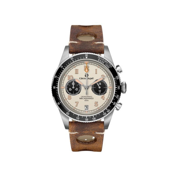 Image 1 of Giren Dupre Heritage Mecaquartz Steel Chronograph Watch 39mm